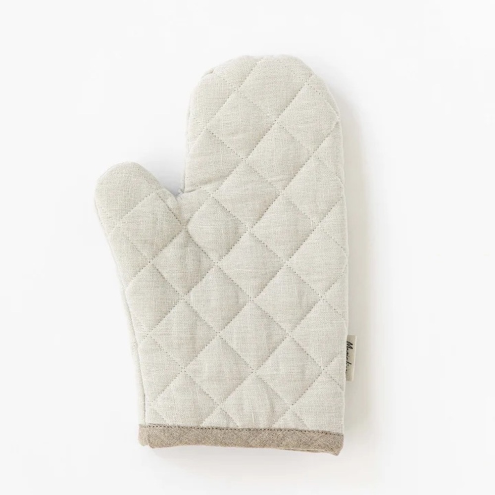 Magic Linen Light gray Quilted Oven Mitt